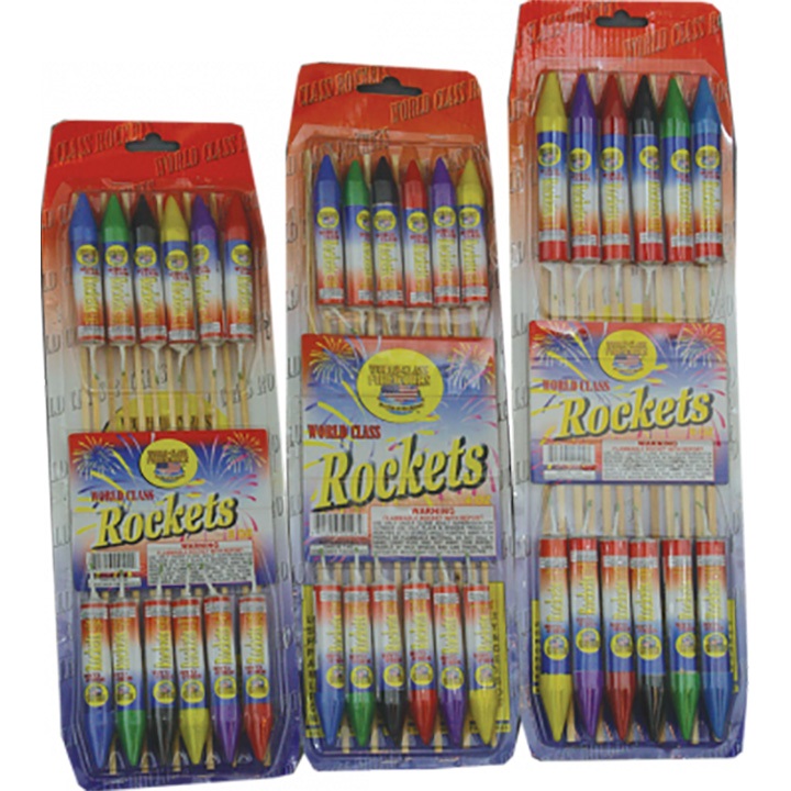 This classic star rocket with eye catching performance comes in an upscale blisterpack great for a hanging display and keeping the product looking great on your shelves. This version features the 8 oz motor.